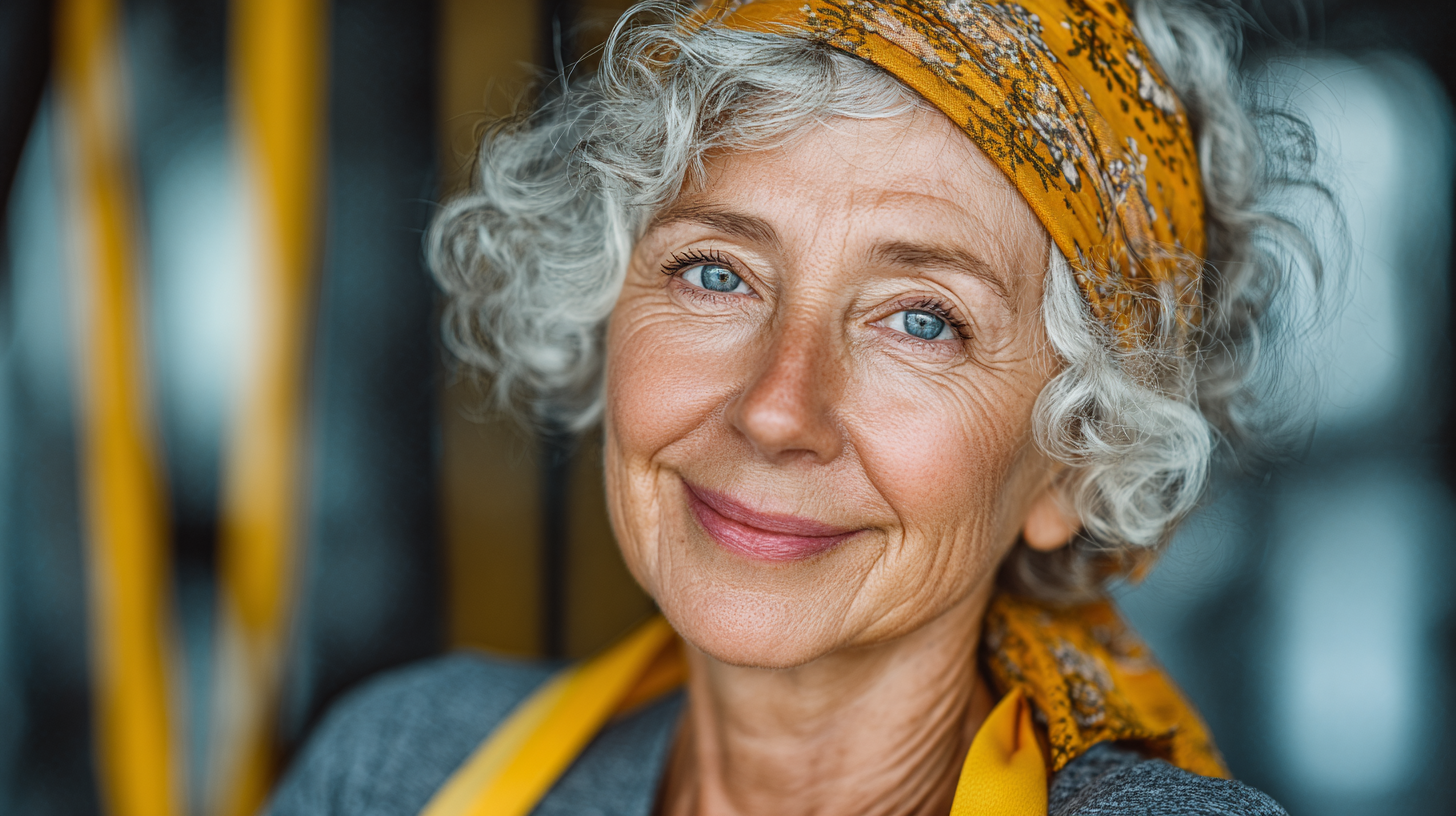 Старша жінка виконує вправи з арт-терапії в домашніх умовах